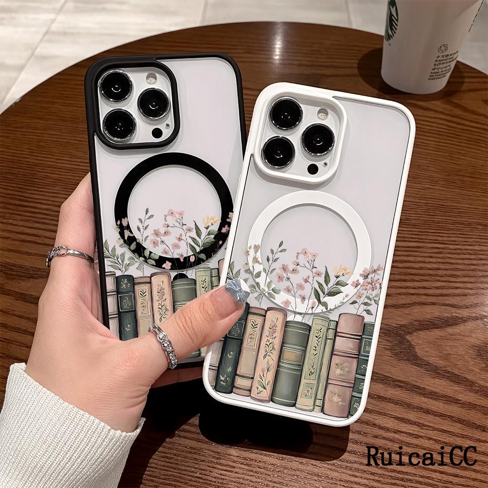 Premium Magnetic Phone Cases for iPhone11/12/13/14/15/16//17/Air/promax/Plus  Floral Bookshelf y2k cased MagSafe Ready, Anti-Fall, Springtok and Ultra-Thin Design | Perfect for Everyday Use Screen Protector Resistance