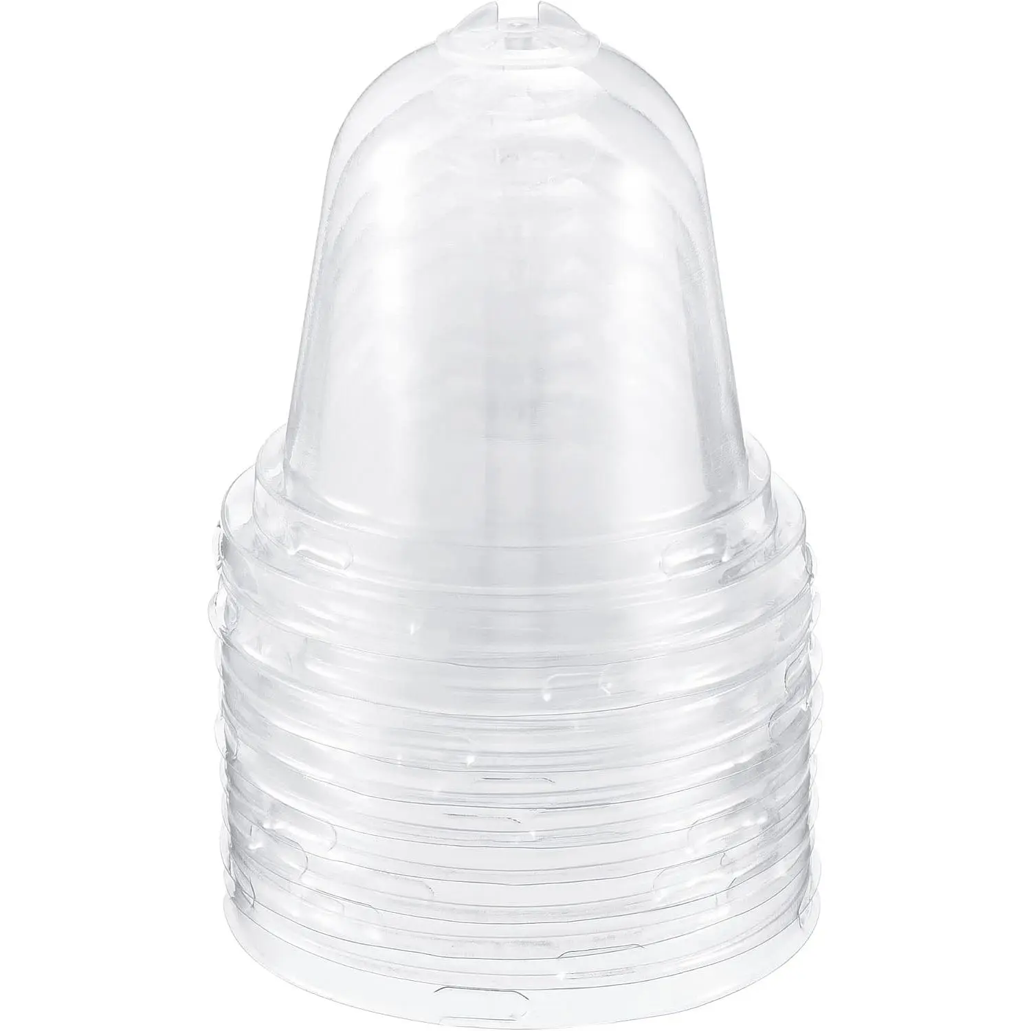 3.4" Plant Humidity Dome, 10Pcs Round Plastic Garden Cloche Dome Plant Cover Reusable Outdoor Frost Freeze Protection Mini Greenhouse, Clear 8.8cm