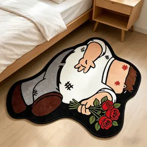 Cartoon Character Rug, Irregular Shape, Soft & Washable, Modern Artistic Design, Ideal for Living Room, Bedroom, Office, Gift Idea