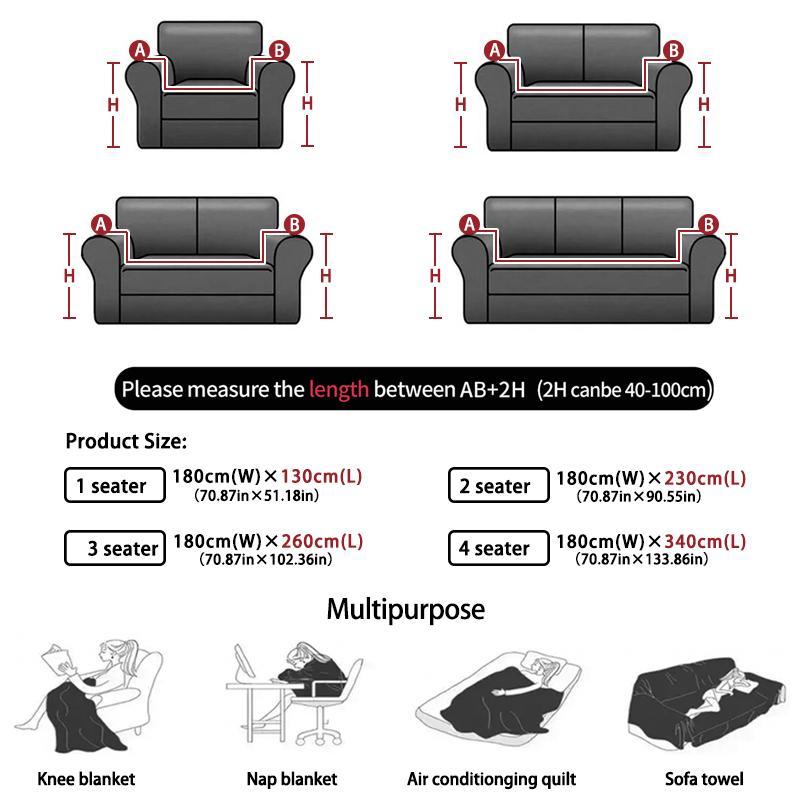 Geometric Pattern Sofa Cover, Soft Elastic Dustproof Sofa Slipcover and Protector for Living Room or Office