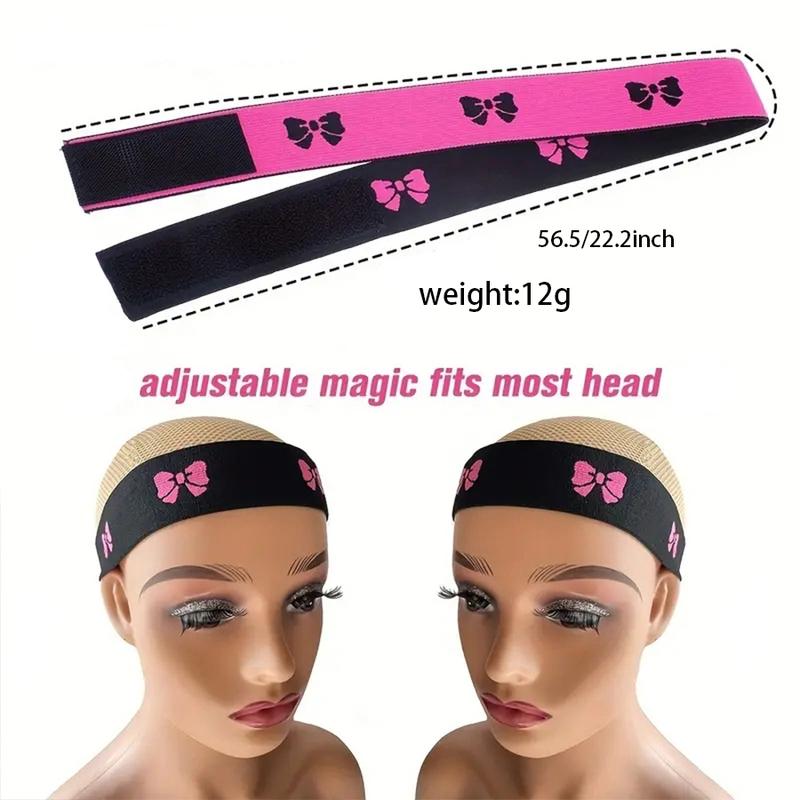 Lace Melting Band, 5 Counts Elastic Band for Wigs, Edge Wrap To Lay Edges, Pink Tape Extensions, Hair Weave Extensions, Hair Styling Accessories for Women & Girls, Lace Wig Adhesive