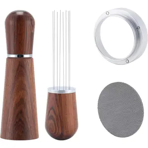 51mm Espresso Accessories Kit,316 Stainless Steel WDT Tool Espresso,Dosing Funnel and Puck Screen Set,Espresso Distribution Tool,Espresso Coffee Stirrer for Barista