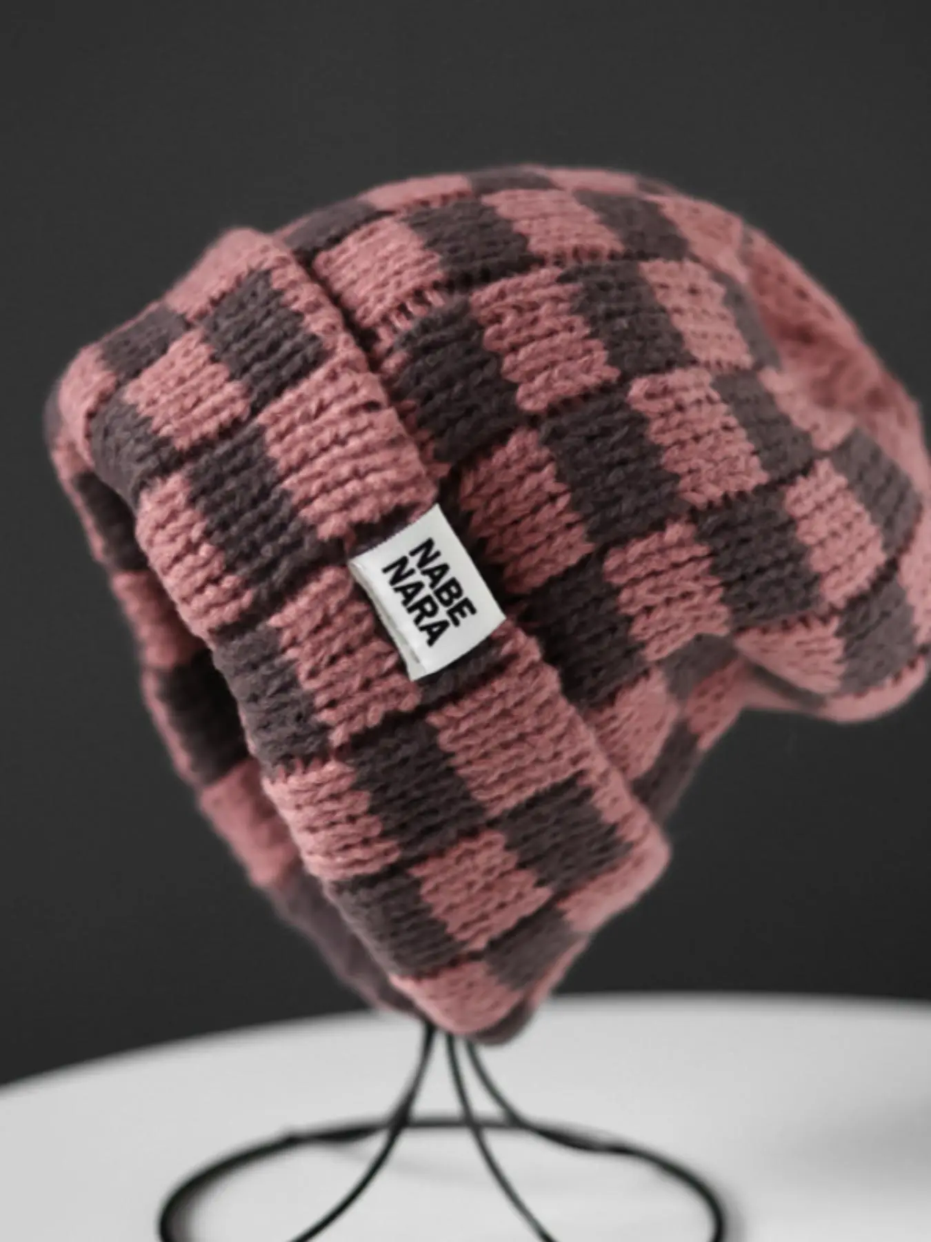 1 Piece Fashionable Patched Checkerboard Pattern Beanie, New Trendy Fitted Cool Hats for Men & Women, Casual Warm Knitted Winter Hat for Fall & Winter, Top Tier Beanie, Knitting Warm Hat, Beanies, Fashion Accessories #GLOBAL PICKS