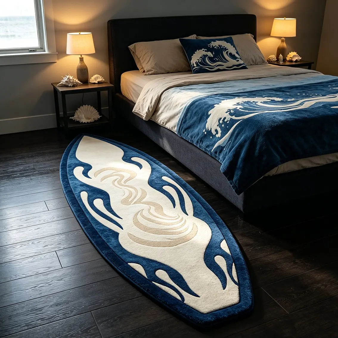 Gradient Spiral Fluid Wave Surfboard Art Alien Carpet Soft Skin friendly Plush Material Bedroom Homestay Home Decorative Rug Decoration Floor Mat Quiet Shallow Tone Coastal Surfing Niche Atmosphere Soft Decoration Area Rug