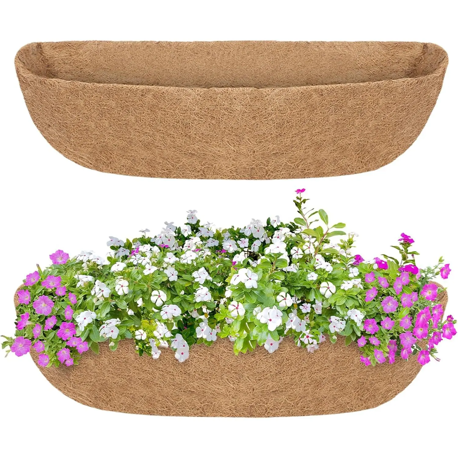 2 count Coco Liners for Planters 30 Inch, Sturdy Window Box Liners,  Planter Liners  for The Old,  , Easy to Straighten Out