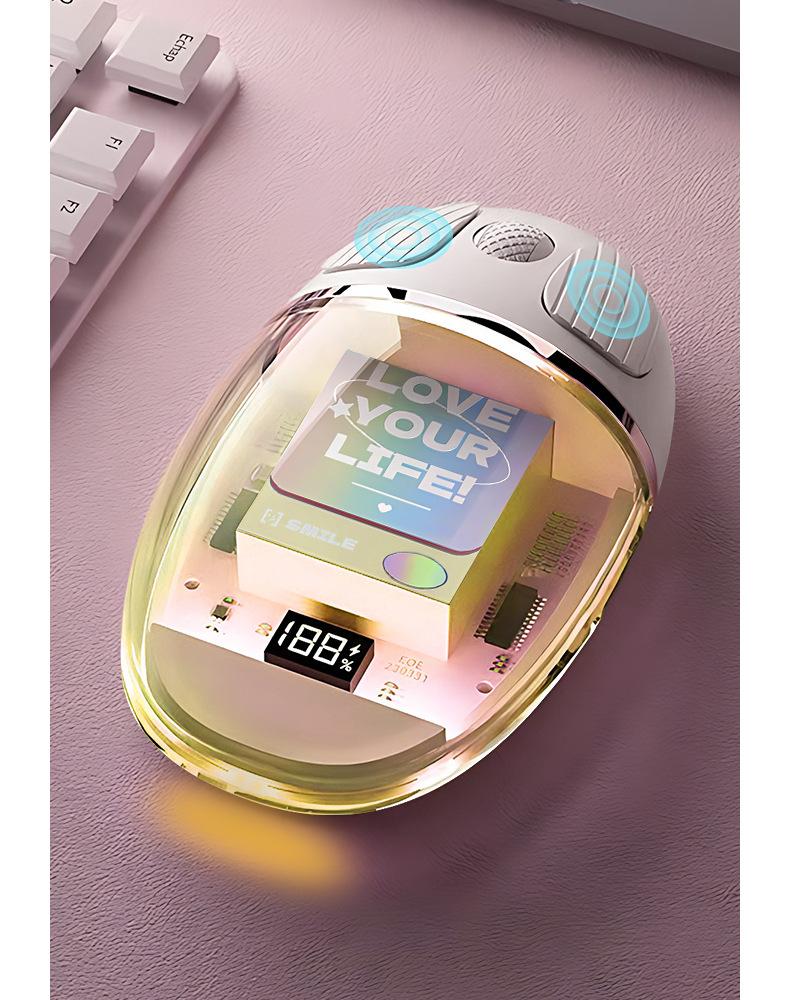 Bluetooth Wireless Transparent Optical Mouse – Silent Mouse for iPad, Laptop, and PC Office Use