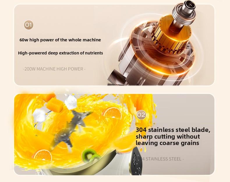 New dual-blade juicer, wireless electric large-capacity juice maker, portable blender for fresh juice