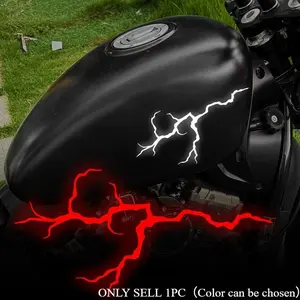 1PC For Motorcycle Fuel Tanks, Car Bodies, Sharp Lightning Pattern, Dual Colors (White/Red), Tension Shape Decor Sticker Decals, Motorcycle Stickers, Motorcycle Decoration, Graphic Decal