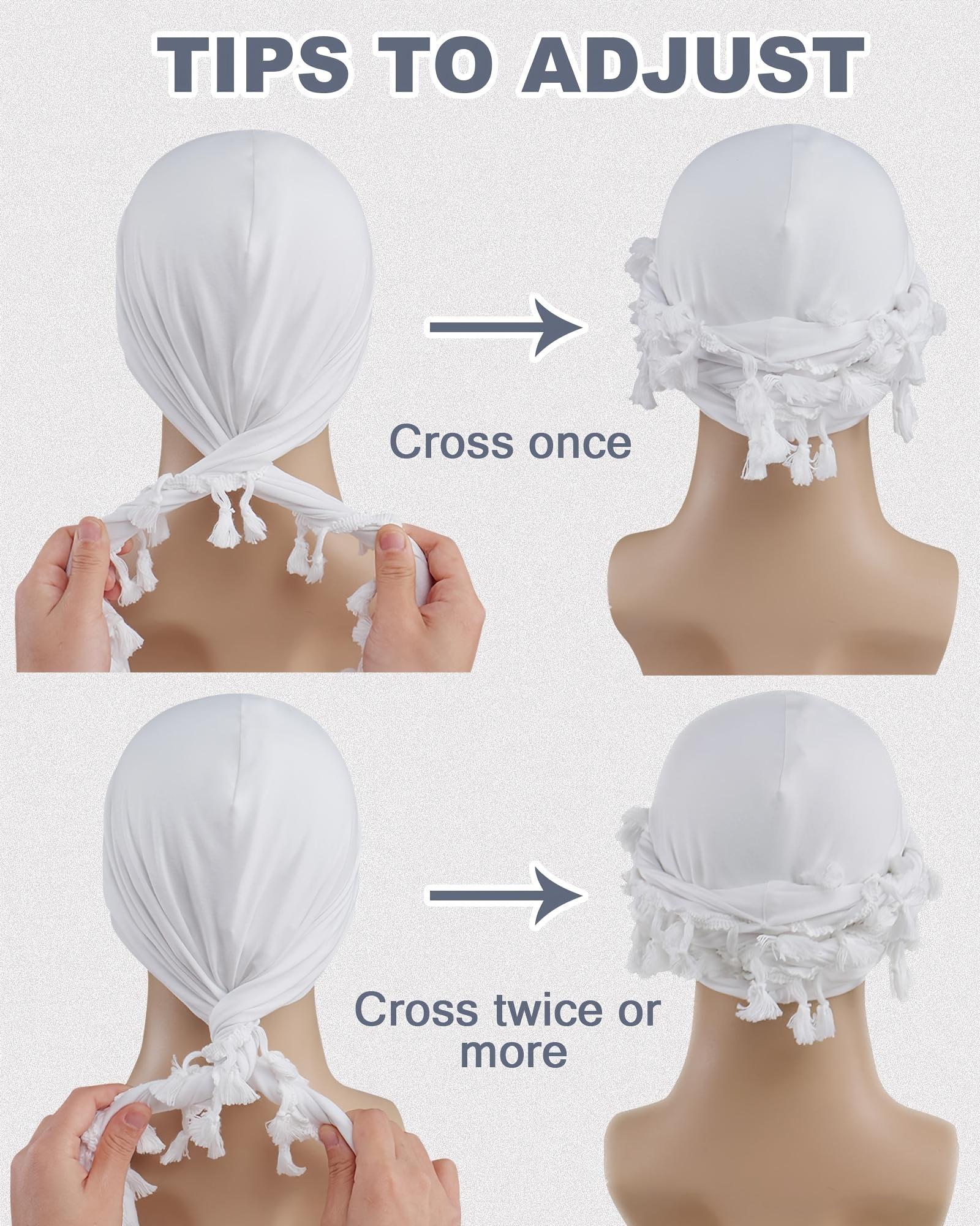 [4pcs Funky Retro Headbands] 4pcs Funky Retro Tassel Headbands & Pirate Hats - Modal, Stretch Fabric for Men, Funky Personality Style