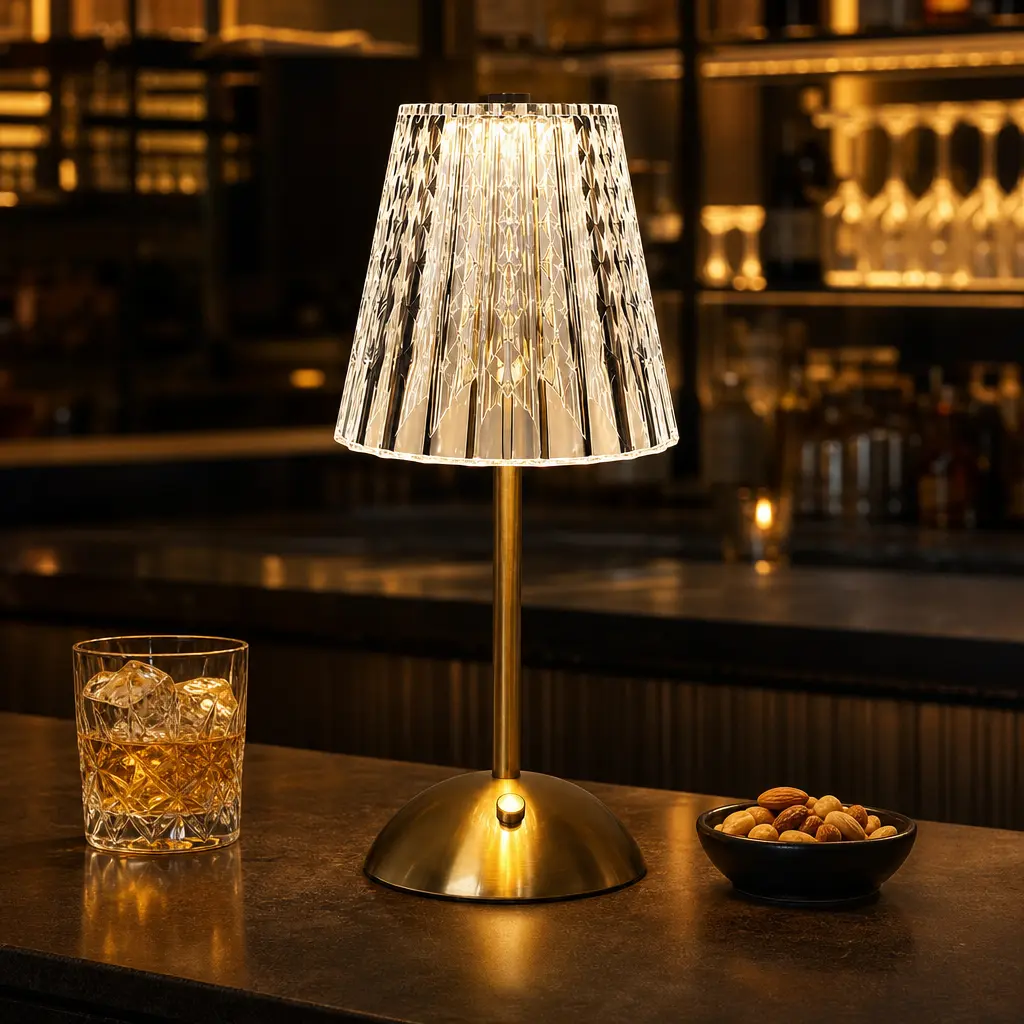 Vintage Cordless Crystal Table Lamp - 4000mAh Rechargeable Gold LED Touch Lamp, 3 Color Modes, Dimmable USB-C, Portable Ambient Light with Light Up Your Space Function, Portable Lighting Solutions for Home, Cafe Decor