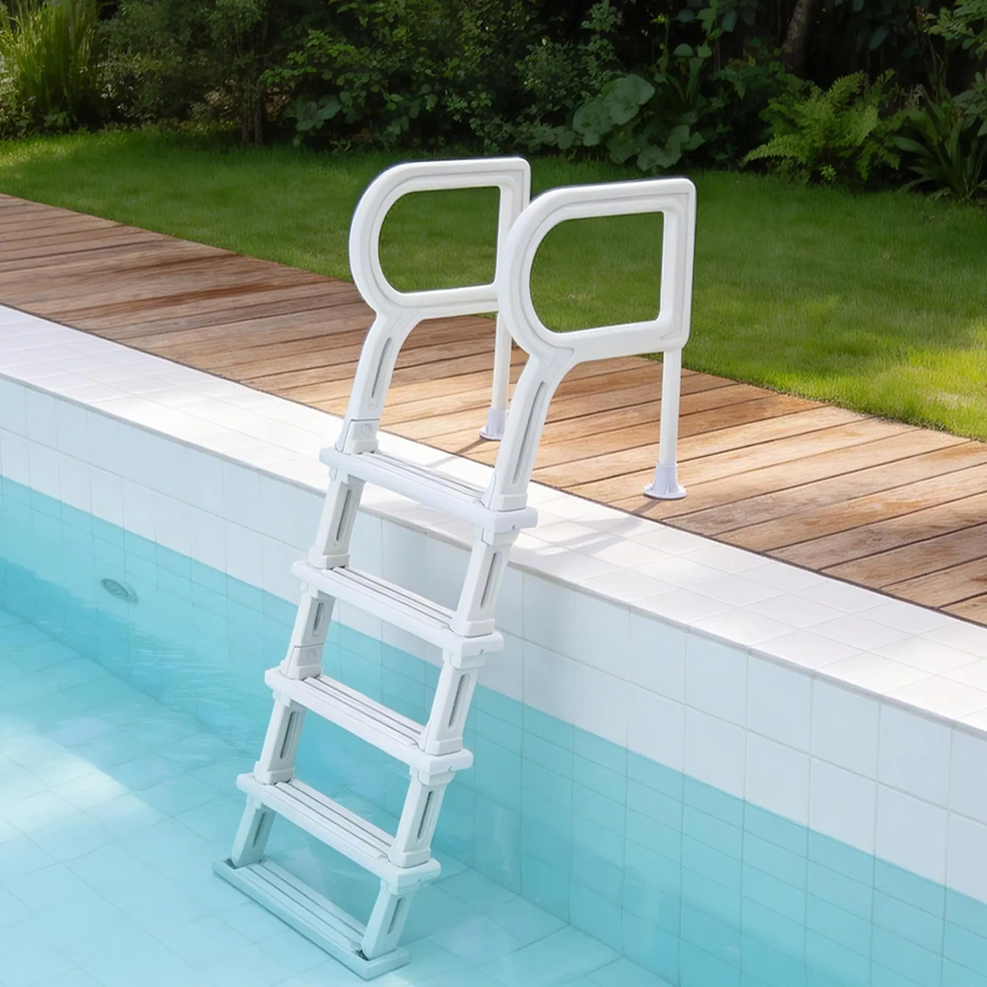 GARVEE Swimming Pool Ladder with 5-Step Double Handrails, Non-Slip Heavy Duty Steps, 400 lbs Capacity, Suitable for 48-54 inch Inground & Above-Ground Pools, Durable PE Construction for Indoor & Outdoor Use