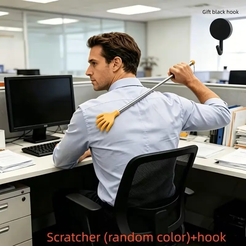 2pcs Manual Back Massager + Hook Set, Unisex Scratch Remover, Essential Home & Travel Accessory, Perfect Gift, Daily Use