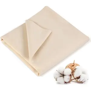 100% Cotton Fabric, 63 in x 1.3 Yard Unbleached Muslin Fabric, Medium Weight Linen Fabric by The Yard for Sewing Embroidery, Garments, Arts and Crafts