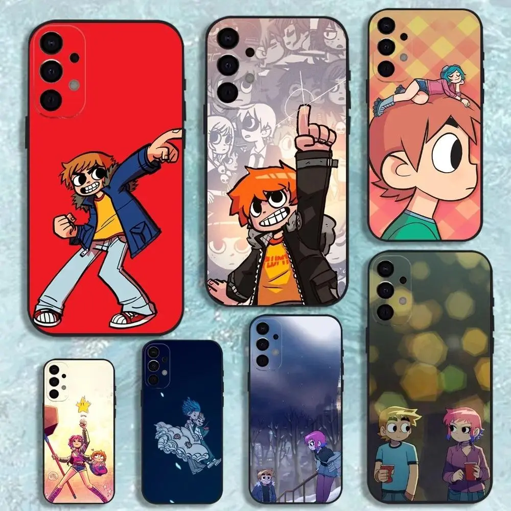 Scott Pilgrim Cartoon Art Phone Case - Style 1, iOS/Android Multi-Model Lightweight Shockproof Protection Accessory, Black Cover for iPhone 11-17 Pro Max/Plus & Samsung Galaxy S23-S25