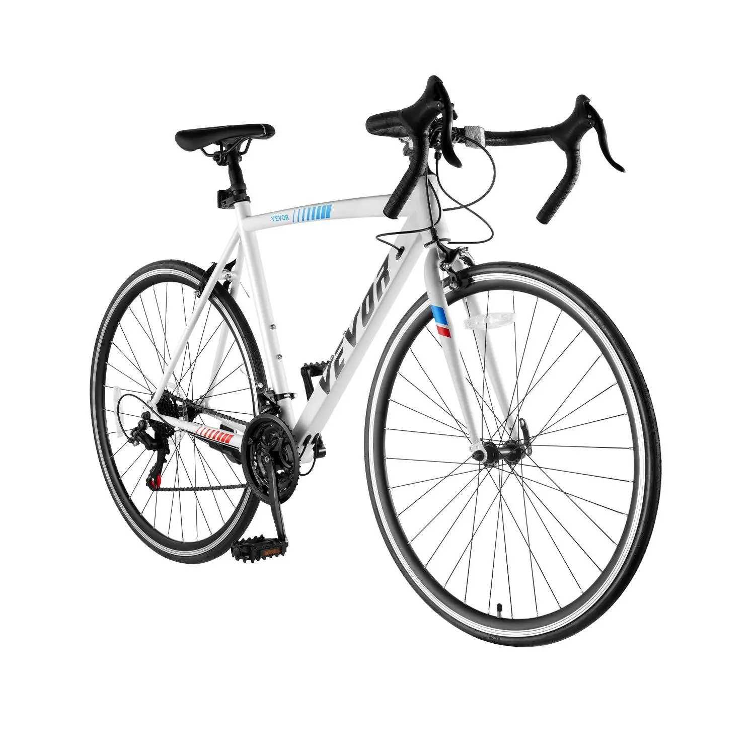 VEVOR Unisex Adult Size Road Bike, 700C Wheels, SHIMANO 21-Speed Drivetrain, Carbon Steel Frame, Drop Bar, Caliper Brake, for Road Cycling & Urban Riding