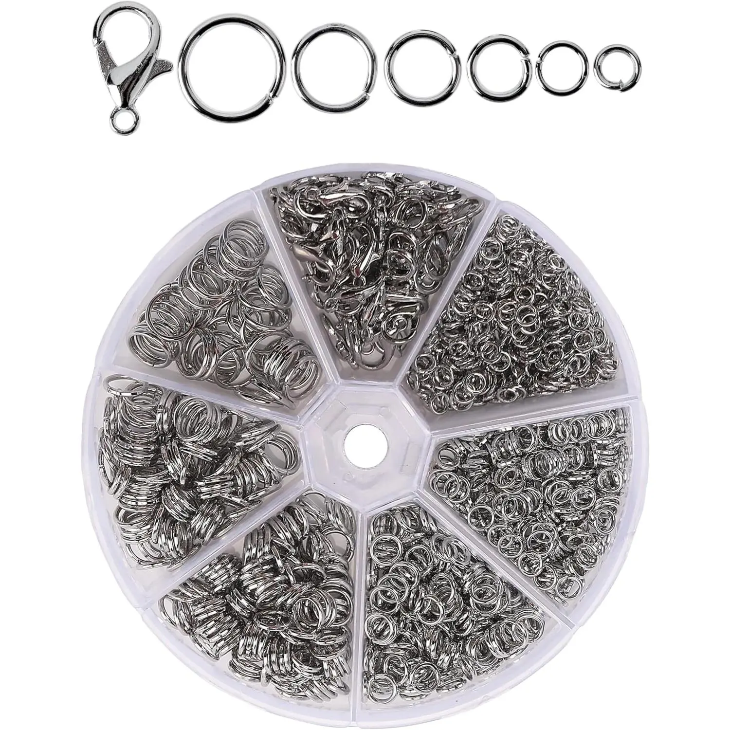 - O Jump Rings Set, 1014 count |  Metal Jump Rings with Lobster Clasps, 6  Sizes (4–10 mm),  Making Findings for DIY Crafts, Bracelets