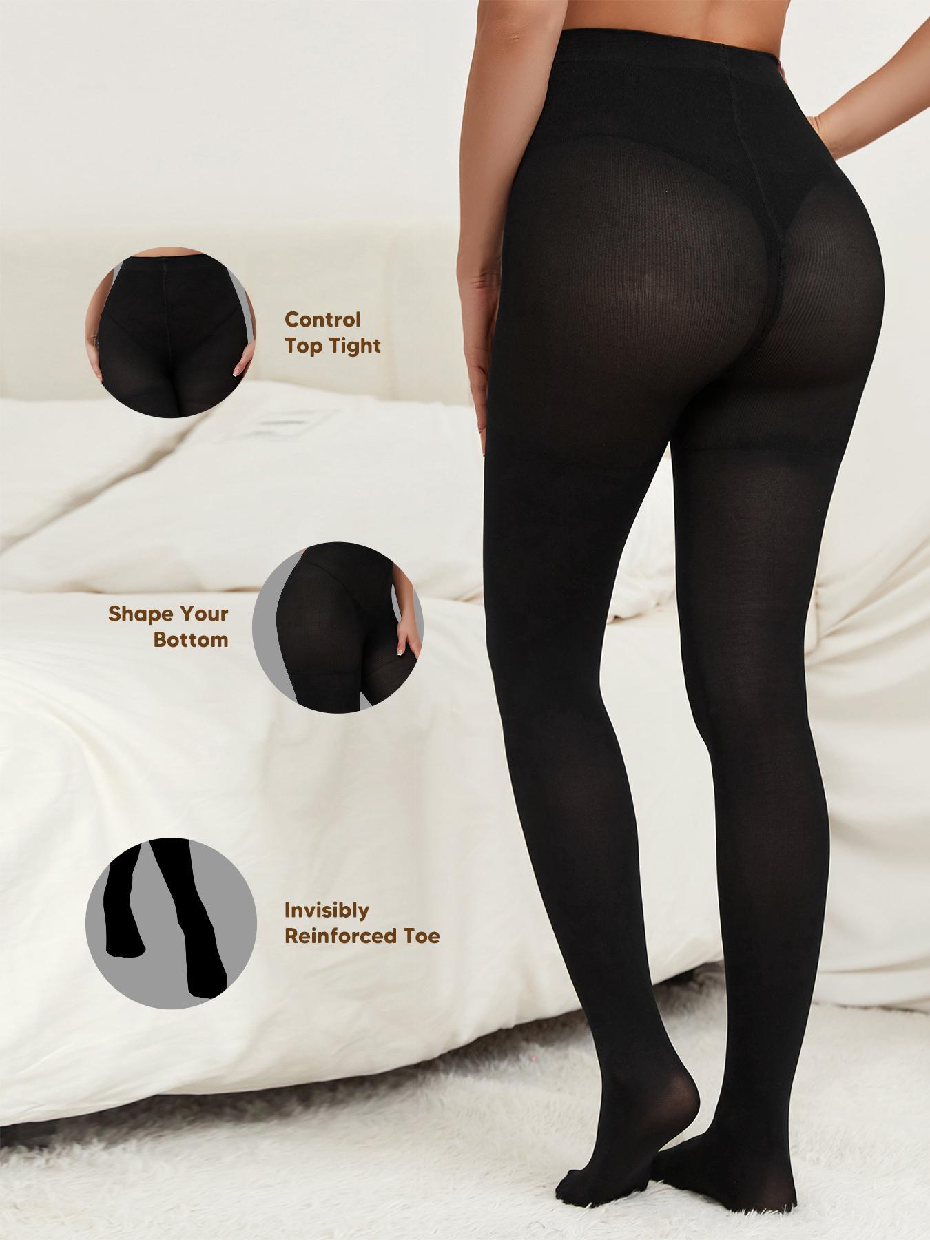 Women's Solid High Waist Compression Tights, Casual Comfy Breathable High Stretch Pantyhose for Daily Wear, Ladies High Waisted Tights for Fall & Winter Womenswear