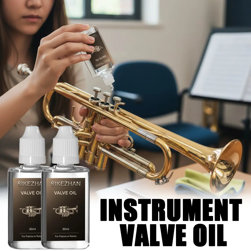 SIKEZHAN 30ml Valve Oil for Trumpet French Horn Trombone Tuba Wind Instruments Brass Instrument Care Maintenance Fluid for Pistons and Rotors, Fast Acting, Fast Action Friction Reduction Extended Long Lasting Smooth Key Mechanism