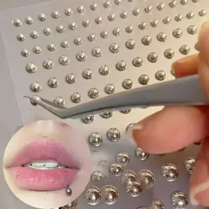 180pcs Non Piercing Lip Nails Sticker Selfadhesive Waterproof Reusable Fake Lip Nail Eyebrow Nose Ring Body Belly Button Jewelry