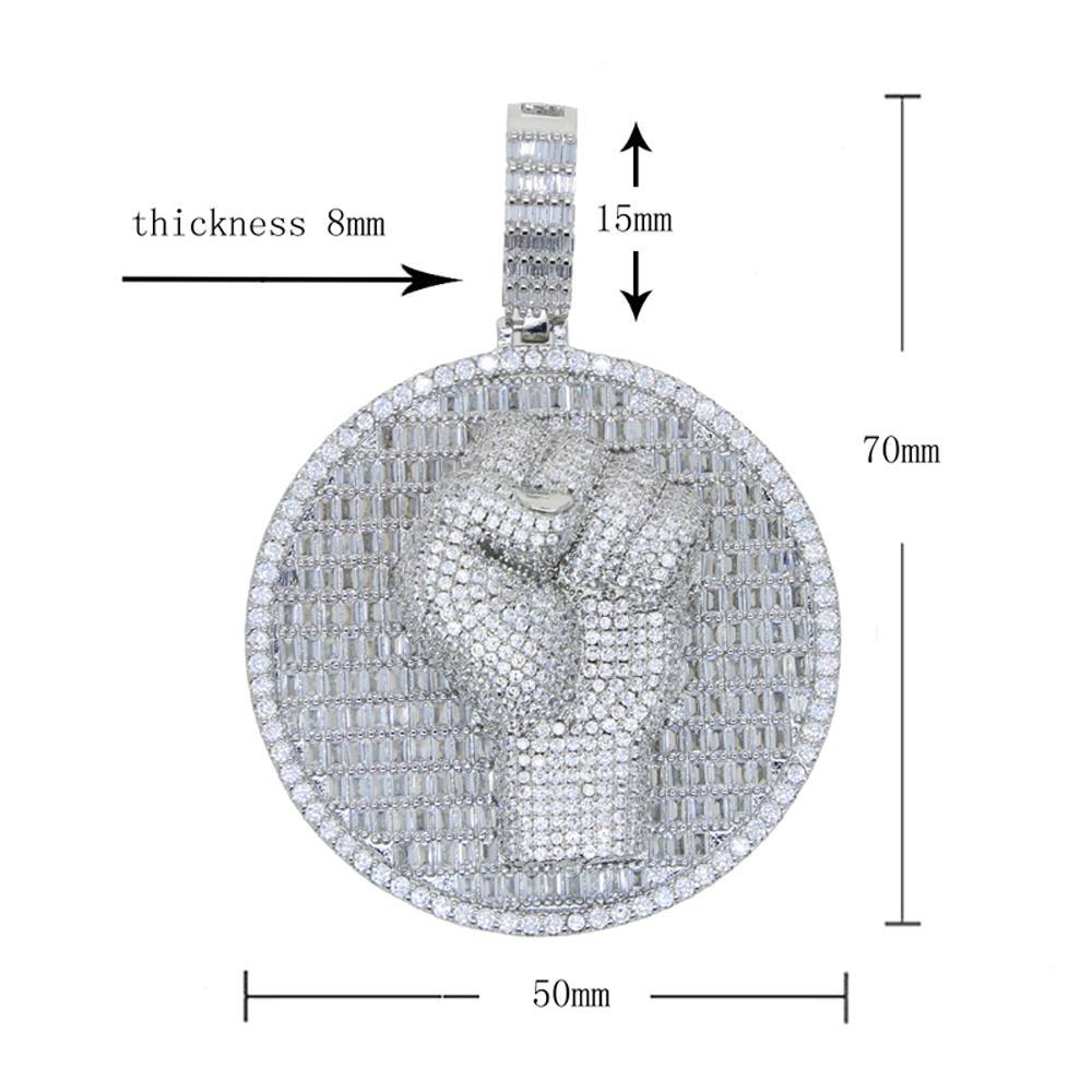2025 New Iced Out Bling Round Letter Pendant Necklace Full Paved 5A CZ Cubic Zirconia Badge Charm Fashion Hip Hop Men Jewelry