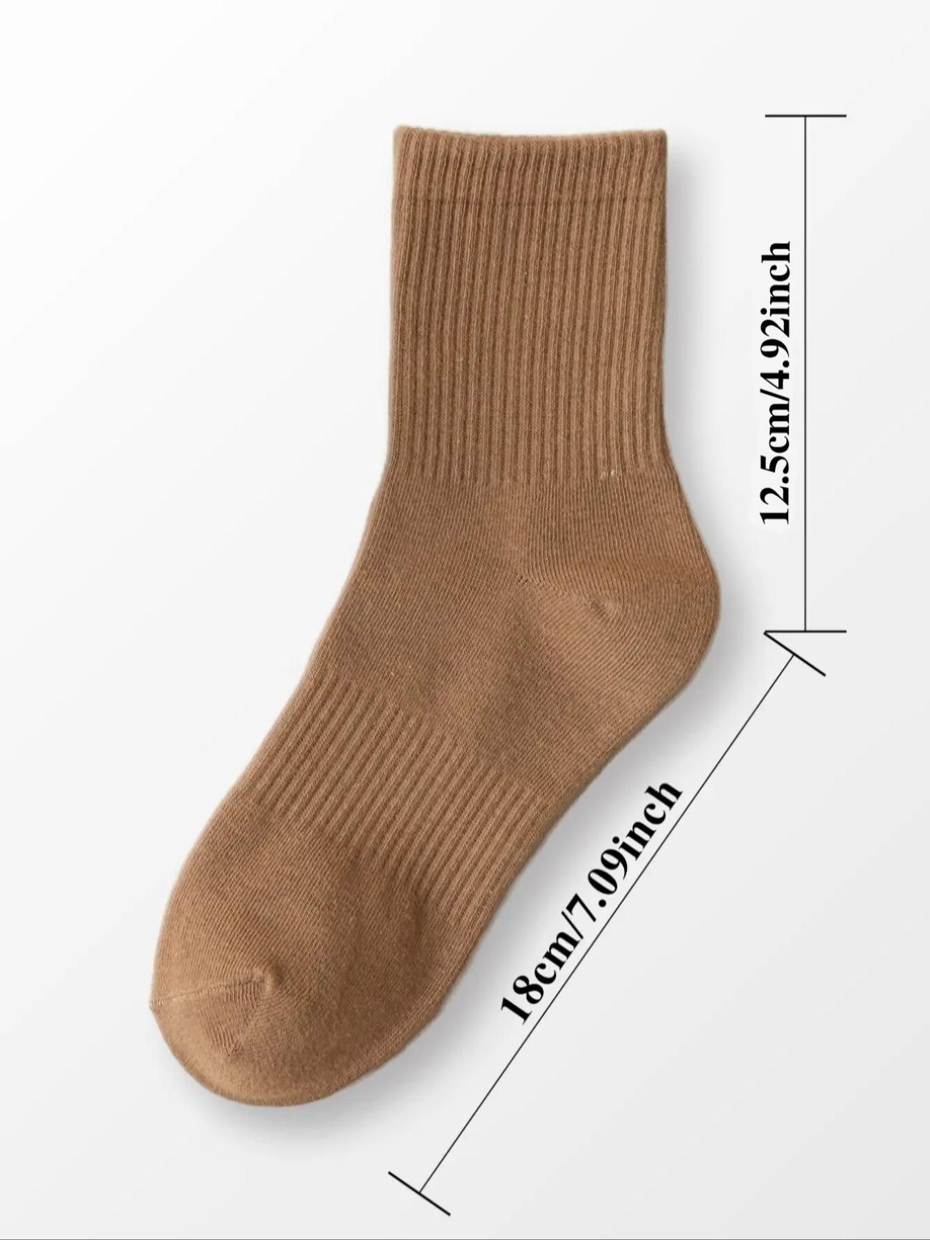 Men's 6 Pairs Solid Crew Socks, Fashion Casual Anti-Slip Mid-calf Socks For Daily Wear, Men Socks Casual Stylish Socks for All Seasons