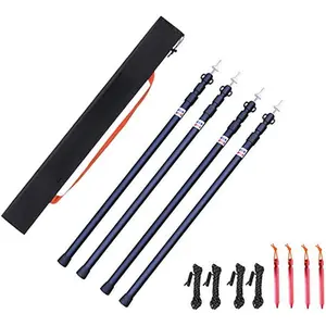 Tent Poles Camping Poles  Tarp Awning Canopy Porch Sun Sails Tarpaulin Headroom Aluminium Adjustable Telescoping