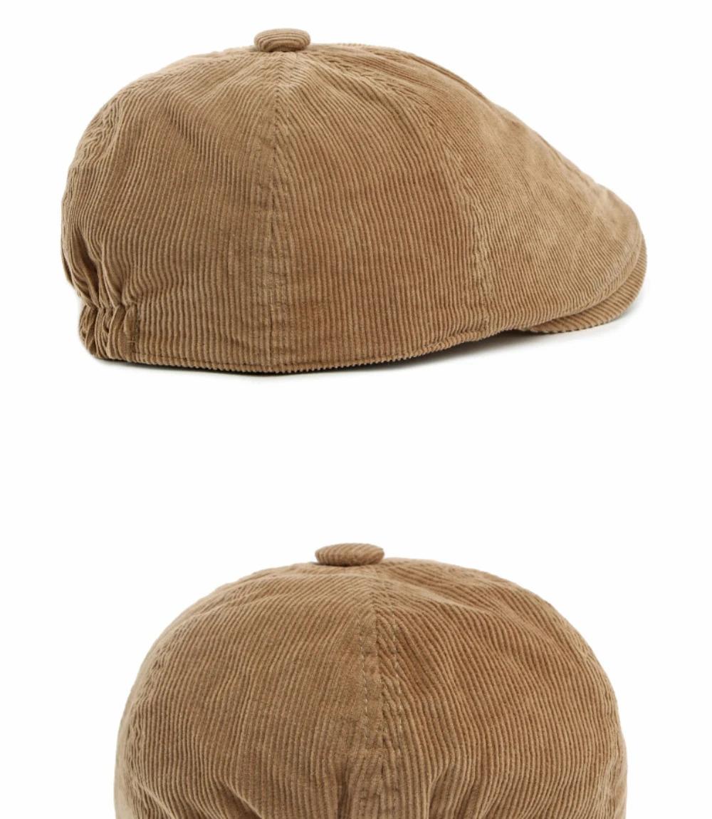 HT5051 Mens Berets Women Retro Artist Painter Beret Hat Spring Autumn Winter Flat Cap Male Female Corduroy Octagonal Beret Caps