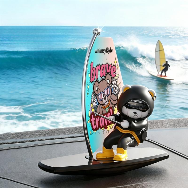 Cute Surf Bear Car Air Freshener,Reusable & Customizable Scent Diffuser ,Car fragrance,Mother's Day gift