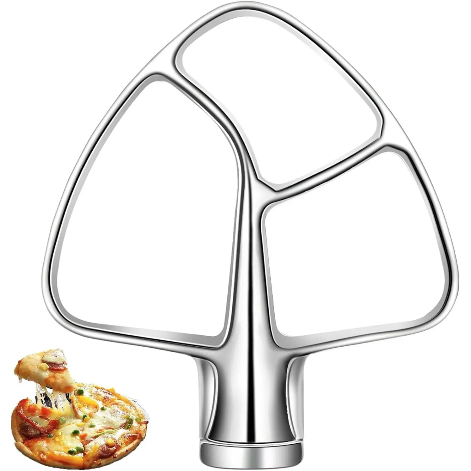 K45B Stainless Steel Flat Beater for Kitchenaid 4.5-5 Quart Tilt Head Stand Mixer, Polished Paddle Attachment for KitchenAid Mixer, Dishwasher Safe
