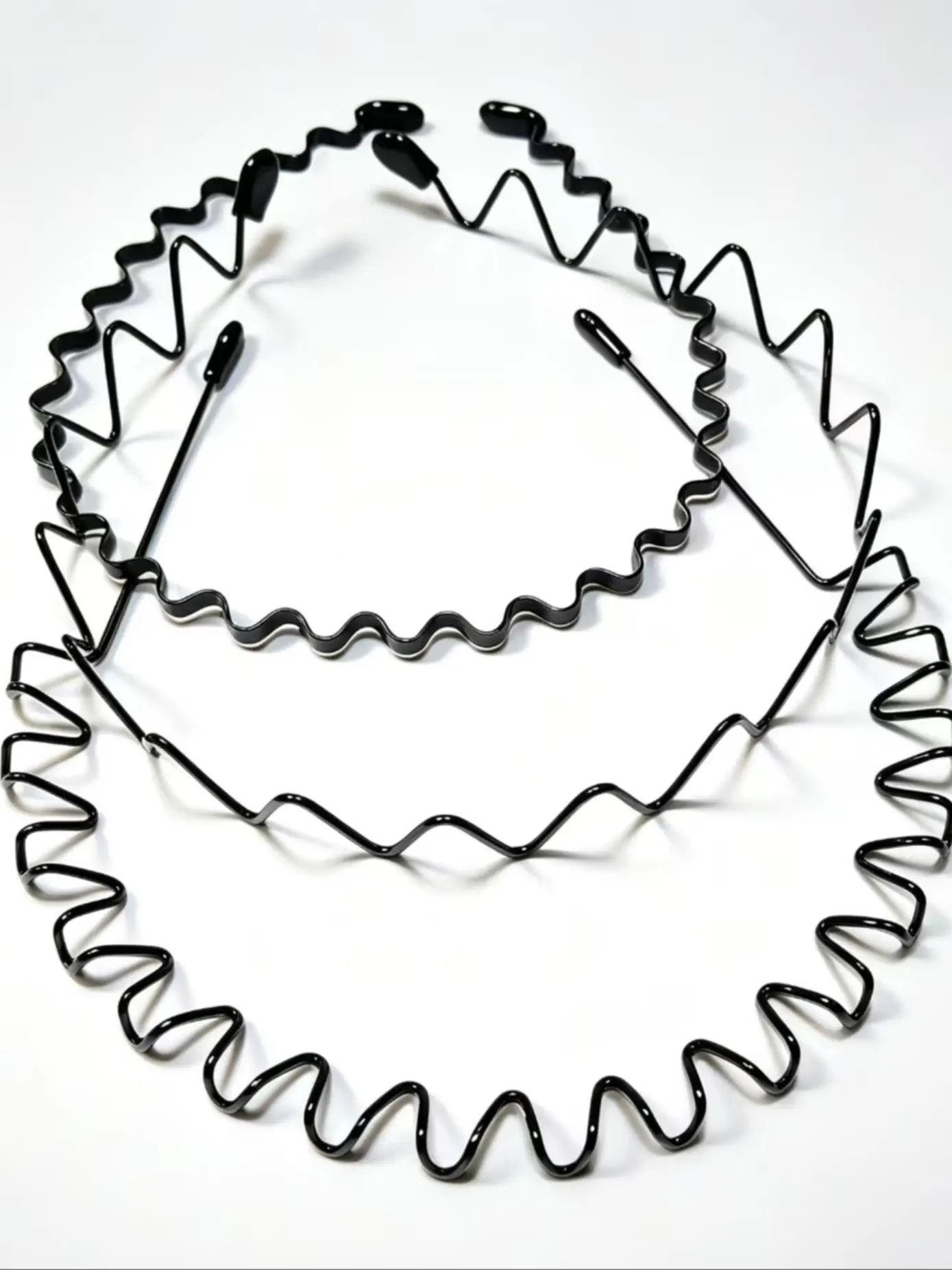 Simple Hairband for Men and Women, Metal Wave Headband, Invisible Pressed Back Hair, Sporty Style, Three Pieces Set, Sports Headband, Workout Headband