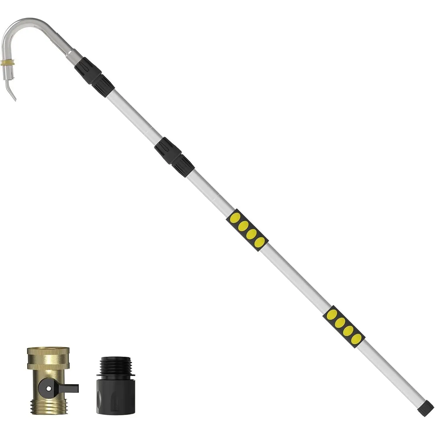 24FT Reach Gutter Cleaning Tools from Ground, Telescopic Rain Gutter Cleaners Tool with Quick Connect Adapter and Heavy Duty Wand for 2nd Story House