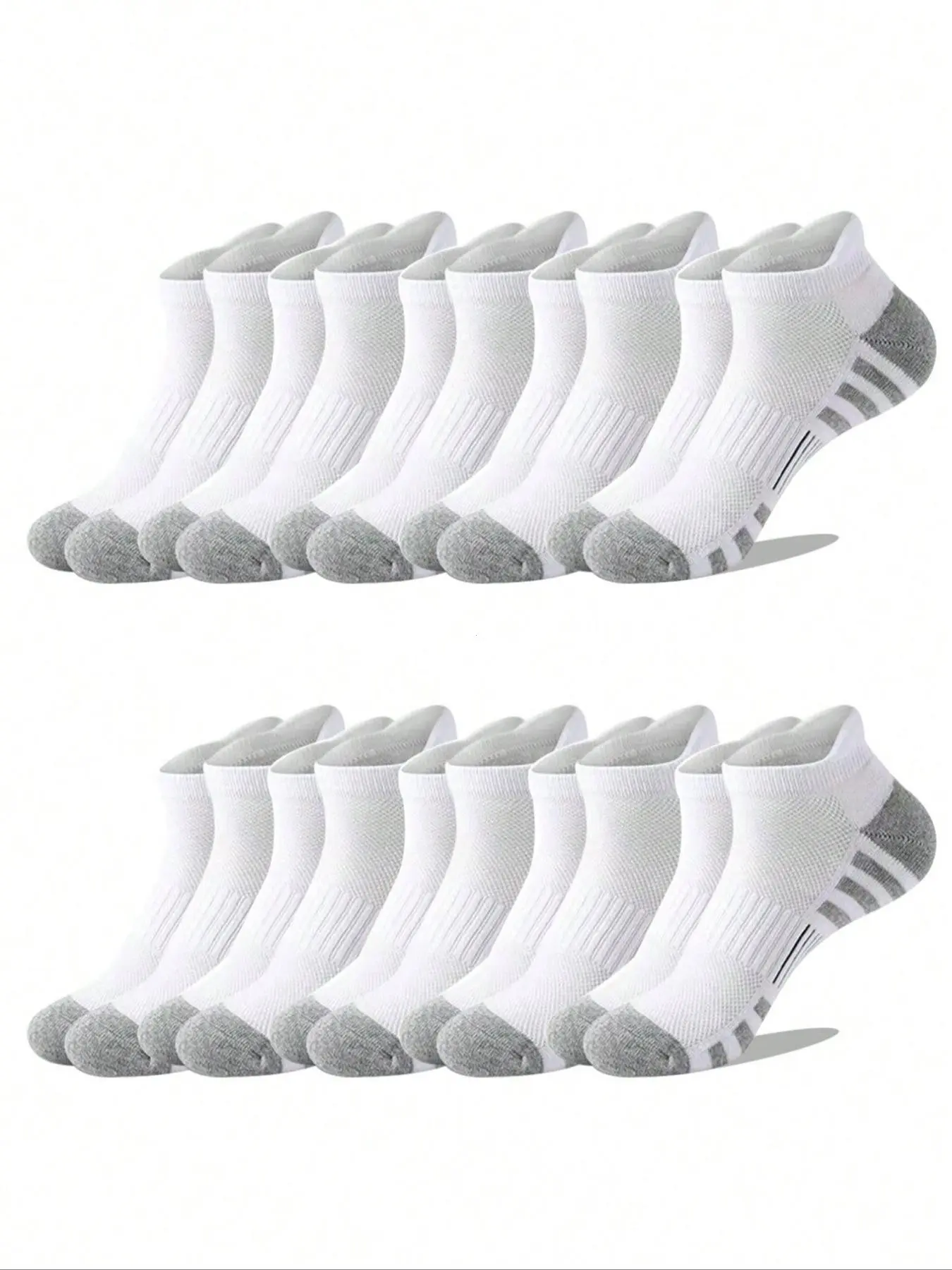 Men's Invisible Ankle Socks, Breathable Sweat-Wicking Sports Socks, Durable Basketball Socks, Bulk Pack