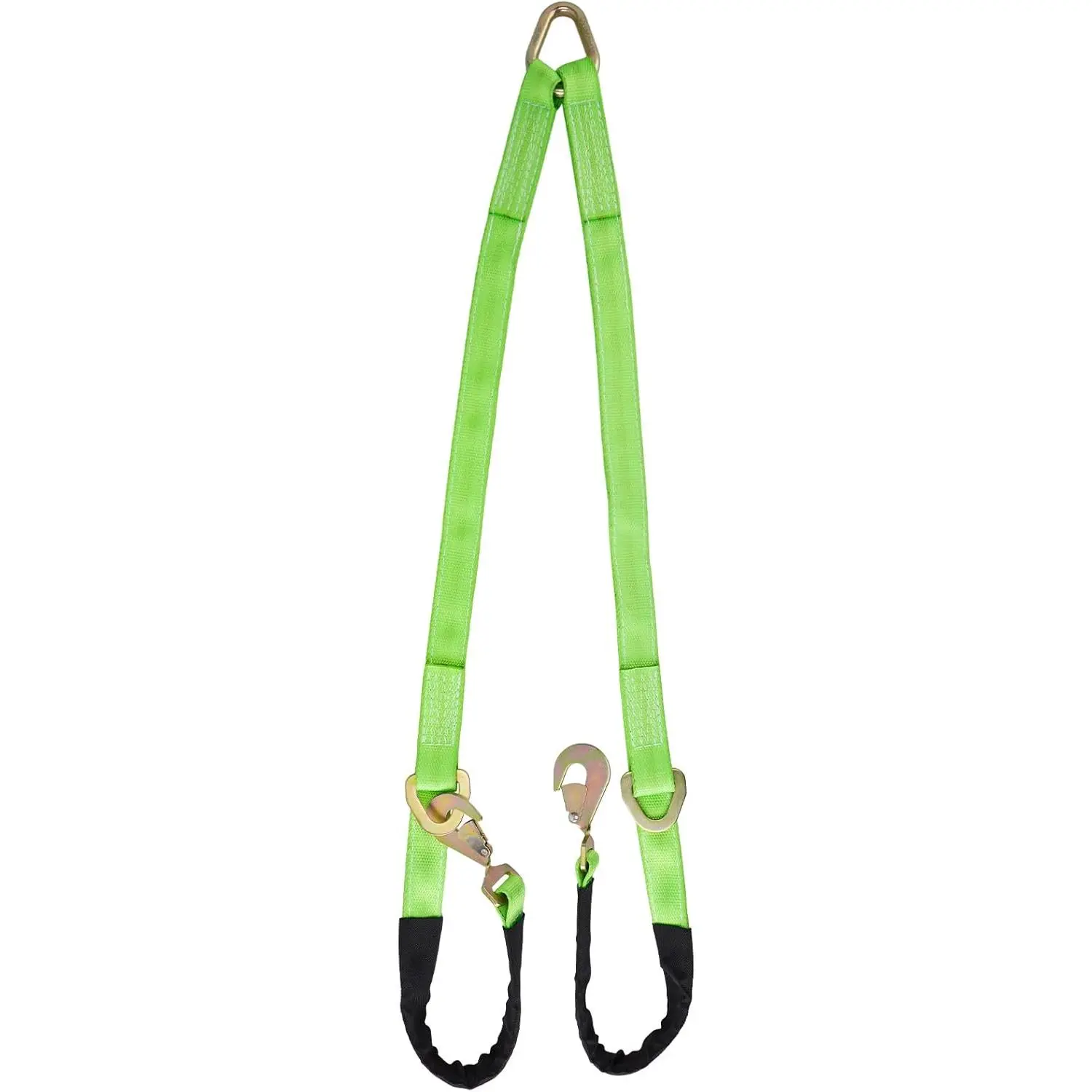 V-Bridle Strap 2" x 6' w/Snap Hooks w/Cordura Sleeve and Axle Strap, 5/8" D Ring Middle, 4700 lbs Capacity Heavy-Duty Tow Straps for UTV ATV   Tractor SUV