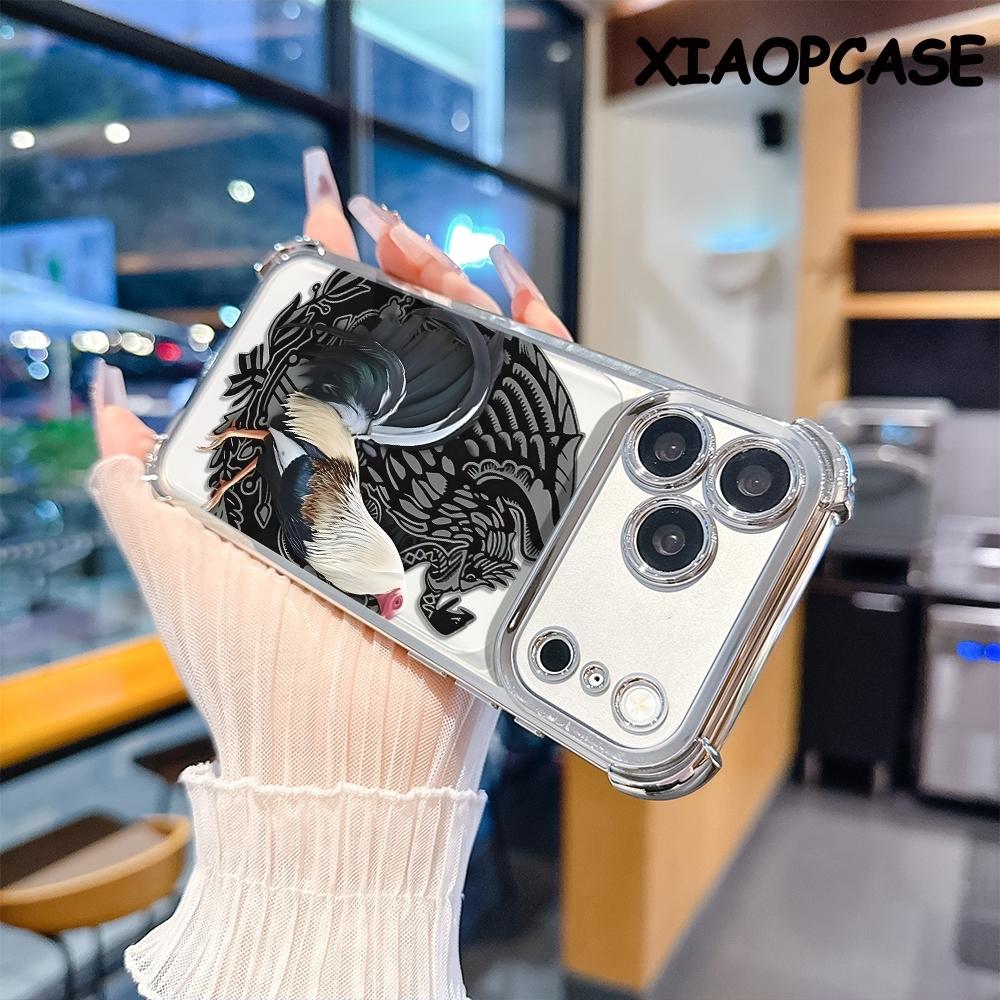 Rooster Eagle pattern four-corner drop-proof soft TPU phone case iPhone 17 Pro Max Air 16 15 14 13 12 11 Plus Fashionable camera protection shockproof and drop-resistant durable phone case