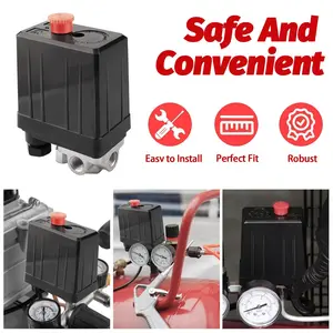 Central Pneumatic Air Compressor Pressure Switch Control Valve, 4-Port, 90-125 PSI fathersdaygift