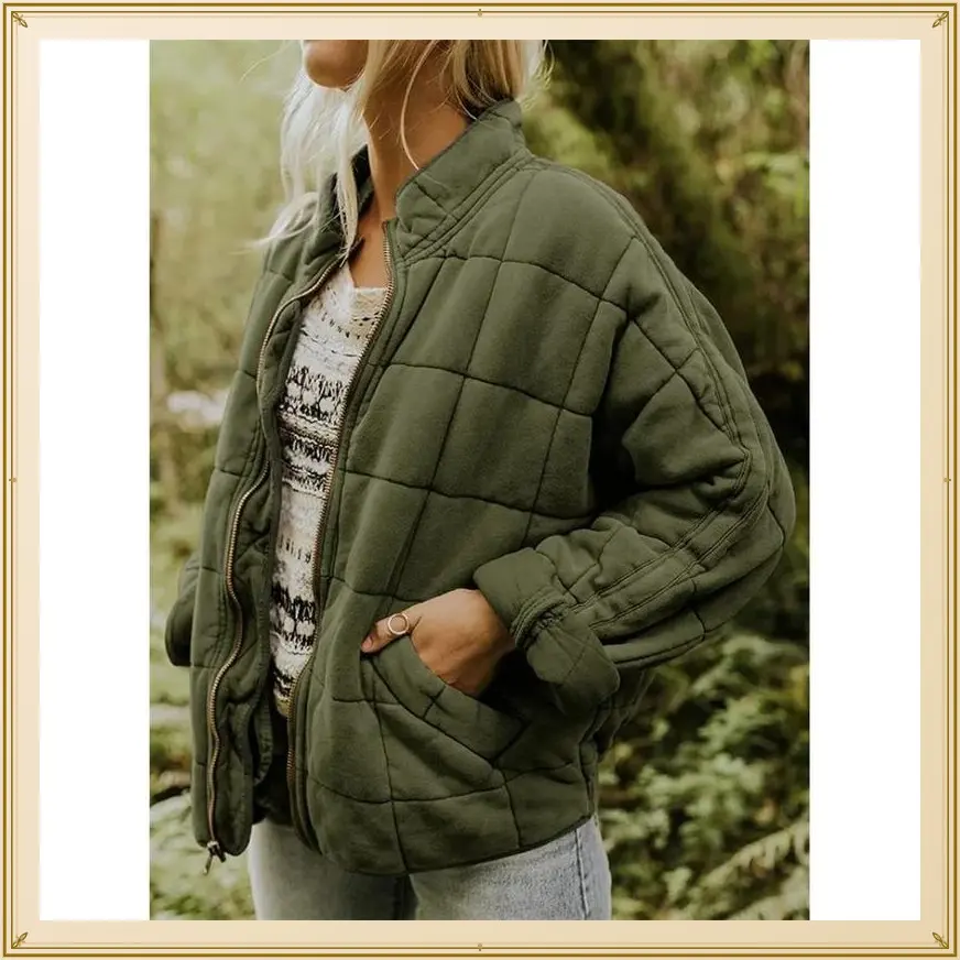 Winter Cotton Jacket Woman Vintage Thickened Warm Coat Female Oversized Loose Long Sleeve Pocket Jackets Lady Zipper Outwear Womenswear TopsGift