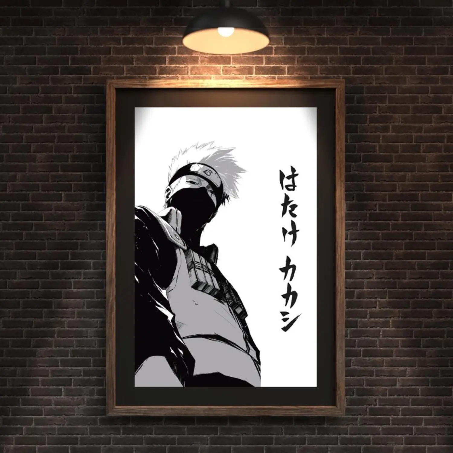 Kakashi Poster, Anime Wall Art, Original Graphic Print, Japanese Calligraphy Manga Decor, Physical Print