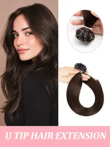 U Tip Hair Extensions, Human Hair Fusion Extensions,  12-22inch Hair Extensions Straight Human Hair for Women,Easy to Install,Seamless, Natural Straight Hair Texture Natural Hair Look