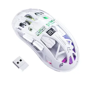 Attack Shark A2 RGB Wireless Mouse, Rechargeable Wireless Mouse with Battery Level Display, Gaming Mouse for Gaming, Office, Home