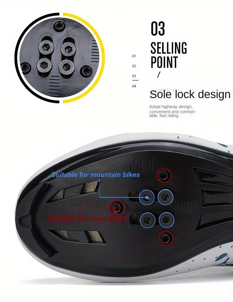 Men's Professional Cycling Sneakers Compatible With SPD Cleat, Breathable Sport Shoes For Road Cycling Ridding Racing Outdoor