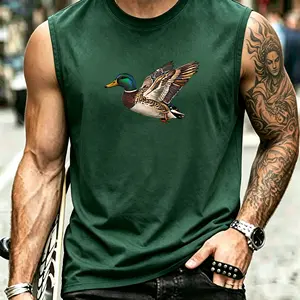 Mallard Duck Print Tank Top | Unisex Realistic Flying Duck Graphic Vest | Hunting Wildlife Casual Streetwear Sleeveless Top,summerwins,father'sdaygifts