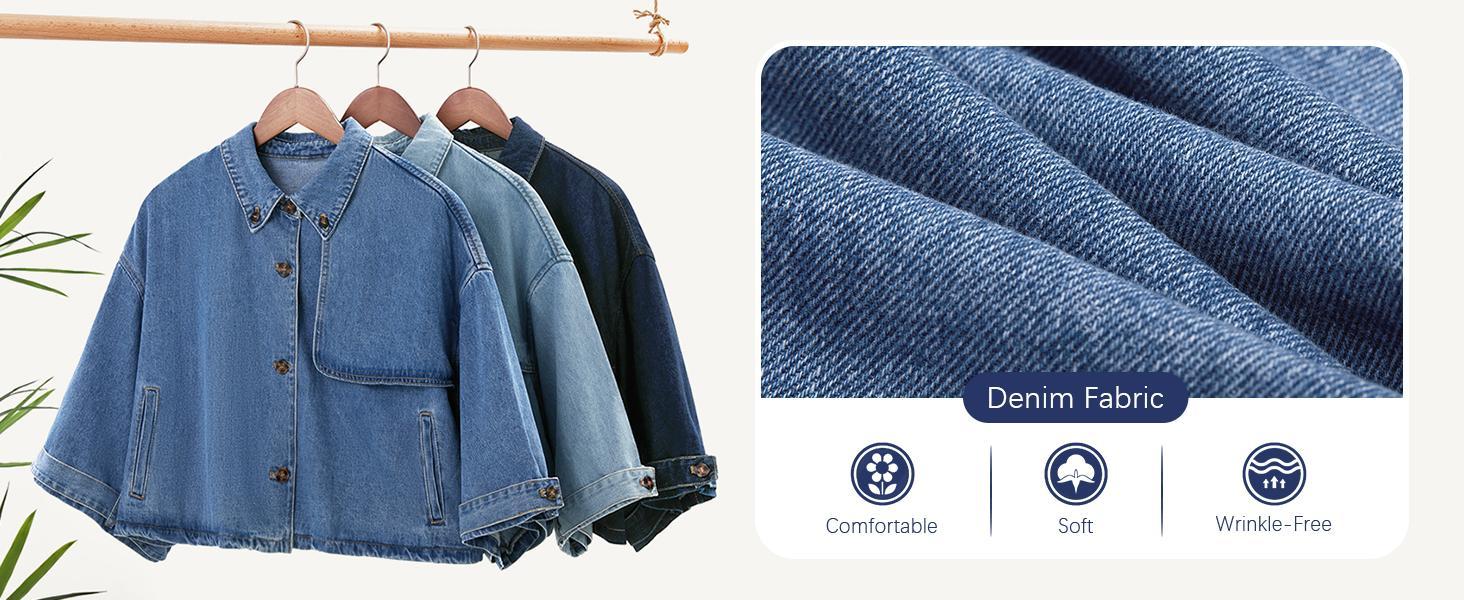 Women's Oversized Cropped Trench Coat, Single-Breasted 3/4 Cape Sleeve, Button-Up Casual Trendy Outerwear Women's Oversized Cropped Trench Coat, Single-Breasted 3/4 Cape Sleeve, Button-Up Casual Trendy Outerwear