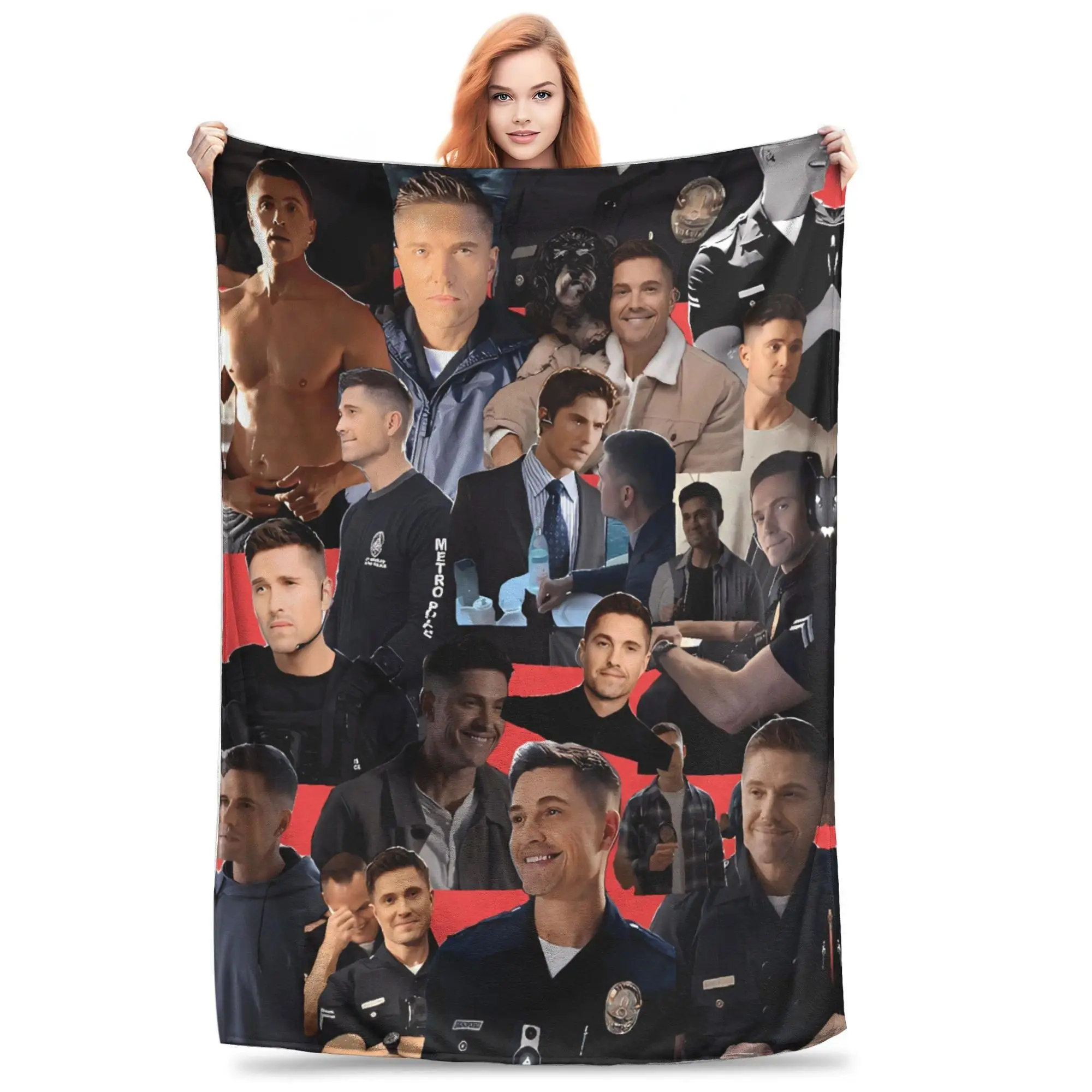 Tim Bradford TV Series Flannel Throw Blanket Soft Warm Cozy Fan Gift For Sofa Bedroom