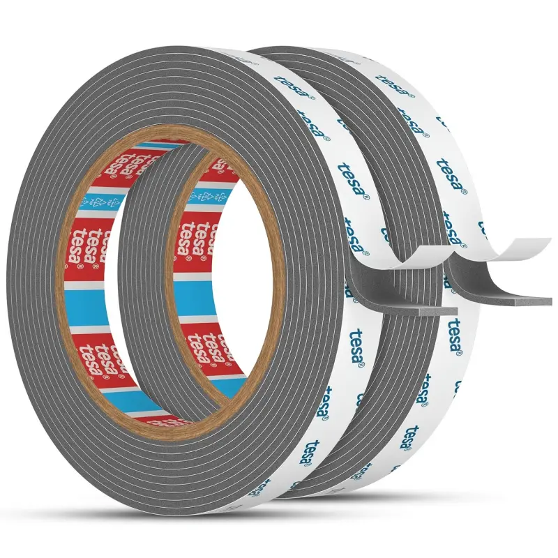 tesa Double-sided tape. Model: 6311. Versatile mounting tape suitable for indoor and outdoor use. Adhesive mounting tape, foam tape, resistant to extreme temperatures, leaves no residue when removed. No Residue Tapes