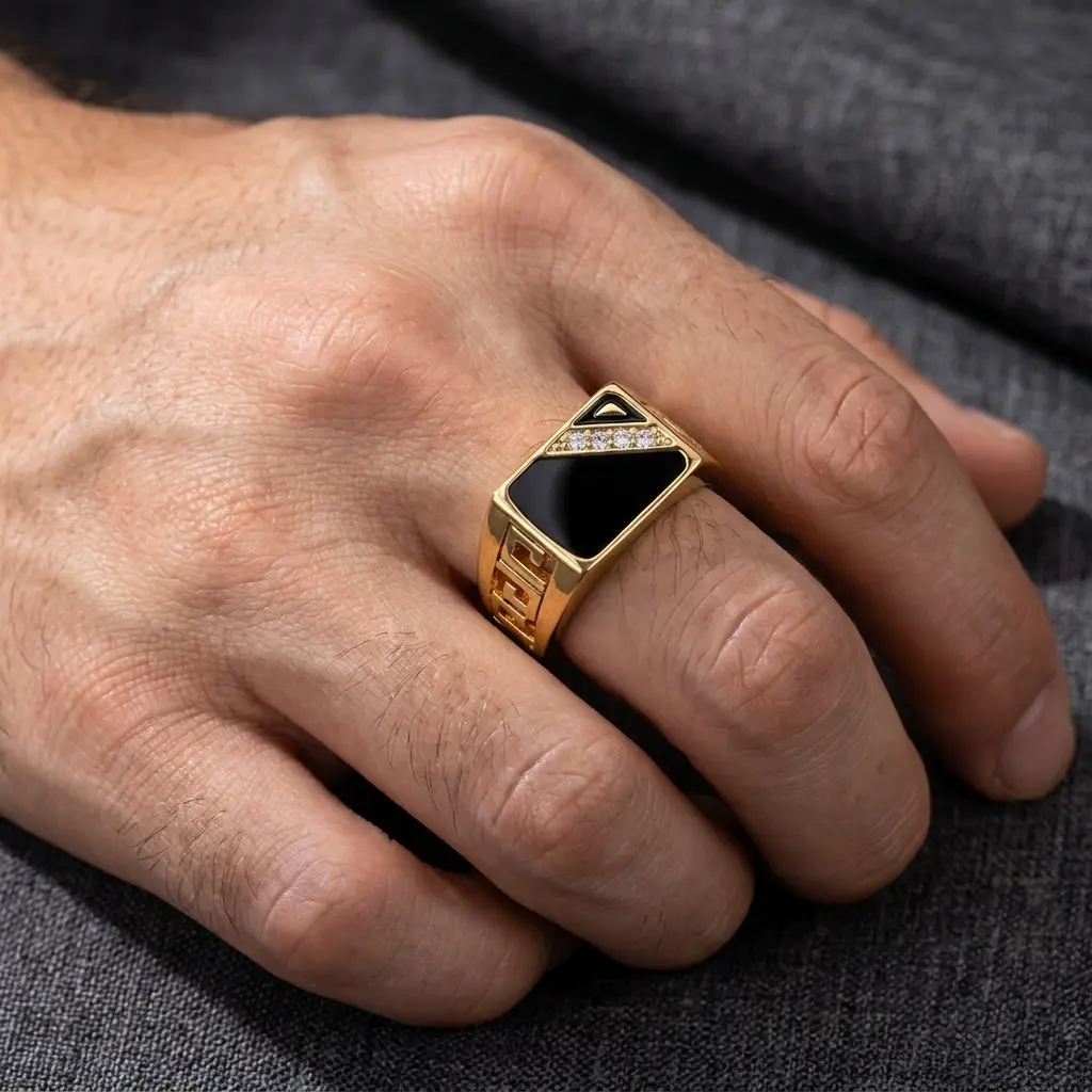 Stylish CZ Ring for Men, Daily Wear Fashion Jewelry Gift for Him, Party Accessory