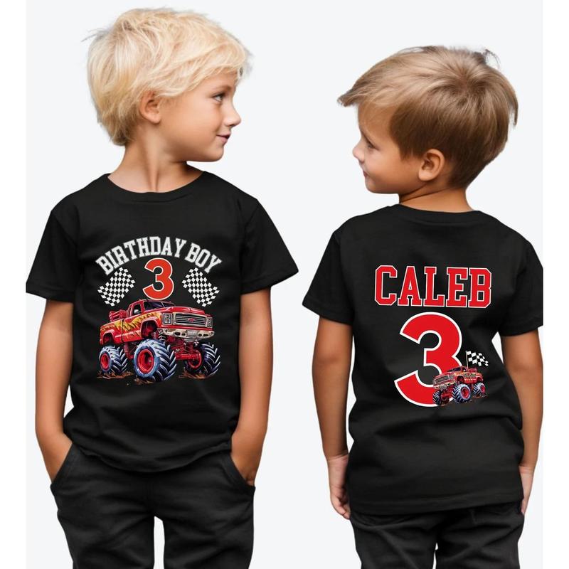 Custom Monster Truck Birthday Shirt: Family Pit Crew Bday Bash
