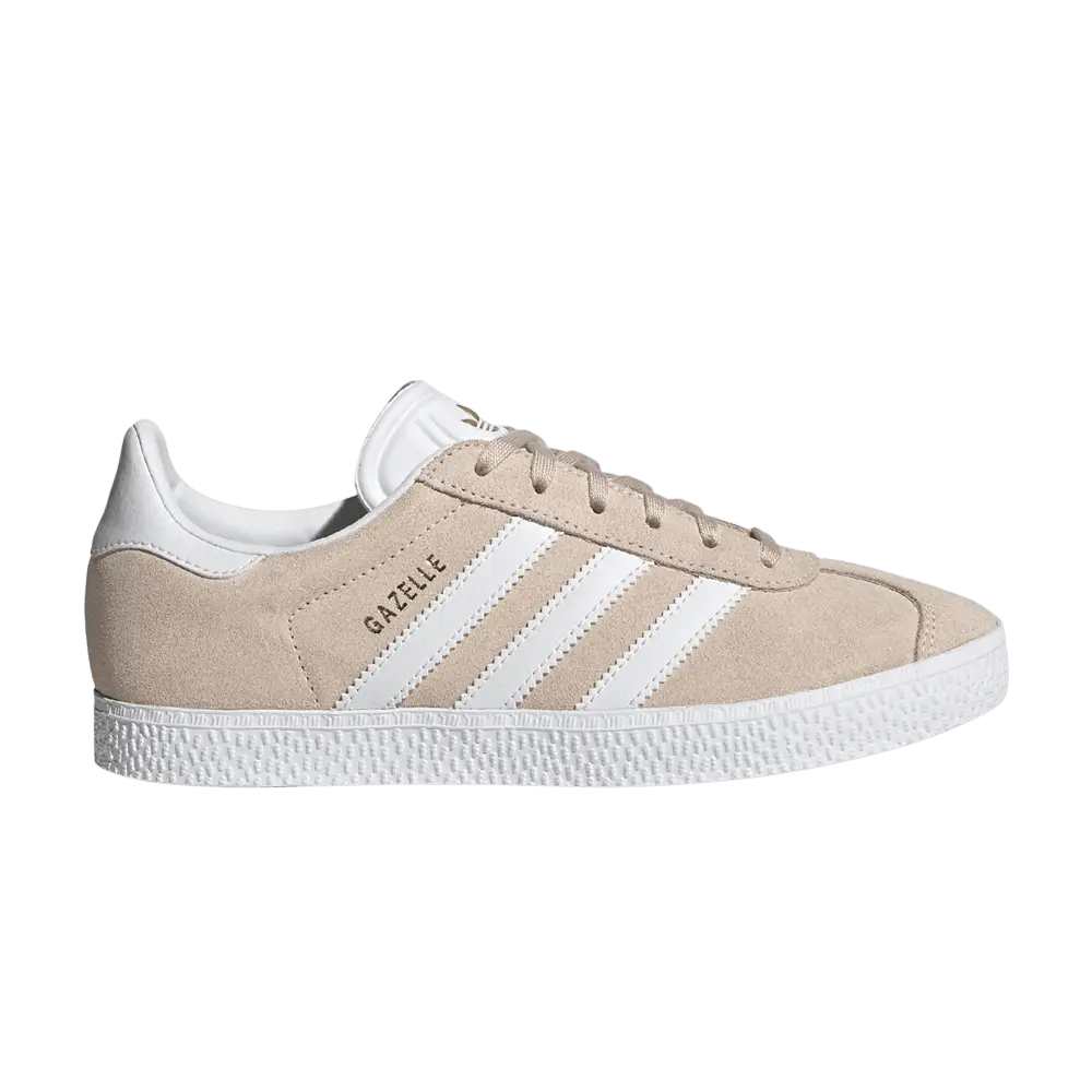adidas Gazelle J 'Pink Tint' (Unisex) Low Ankle Cut Lace-Up Skateboarding Shoes, Suede Upper, Pink Tint/Cloud White Colorway, Kids' Sports Footwear H01512
