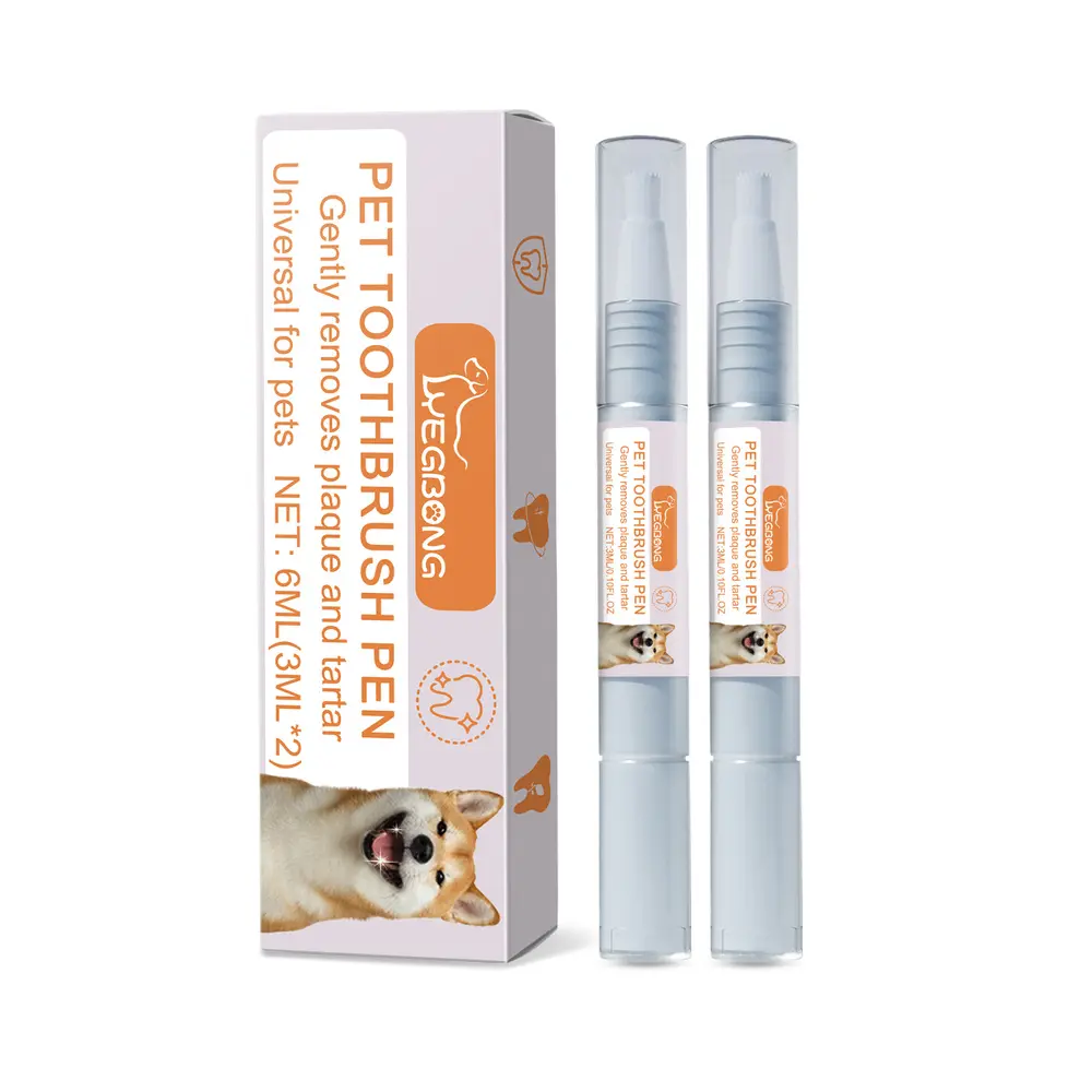 Yegbong Pet Toothbrush Pen for Dogs & Cats - Plant Extracts Infused, Tartar Plaque Remover, Plaque Control, Bad Breath Fix
