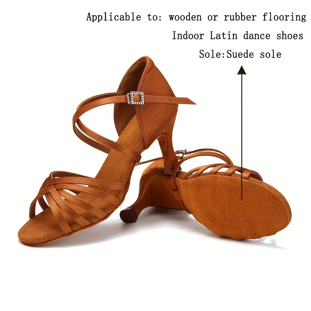 [CHXUN Latin Dance Shoes] CHXUN Women's Latin Dance Shoes - High Heel Ballroom Dance Shoes with Open-Toe, Flexible & Stable Sole, Soft Lining - for Salsa, Rumba, Tango - All-Season Professional & Practice Dance Shoes - Available in EU/US Sizes (Label Size