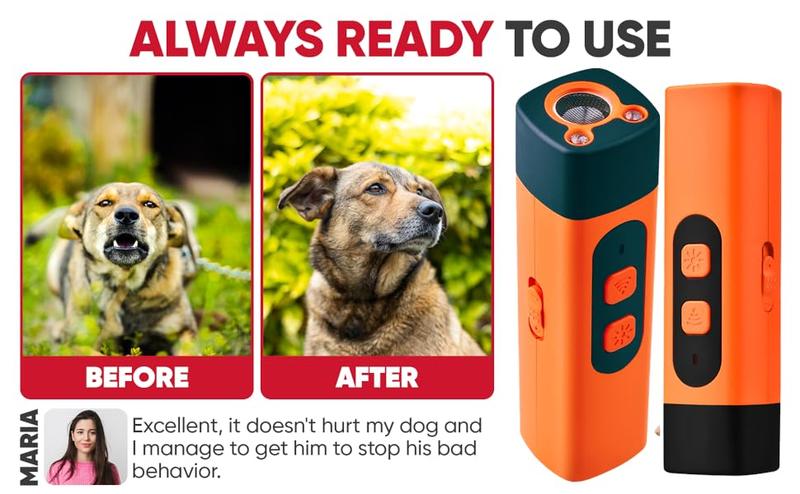 Dog BarkDeterrent Rechargeable Sonic Dog Repeller Safe 25KHz Frequency Transmitter Anti Bark Device for Dogs 32ft Range LED Indoor Outdoor Barking Silencer,dog whistle for dog,dogaccessories